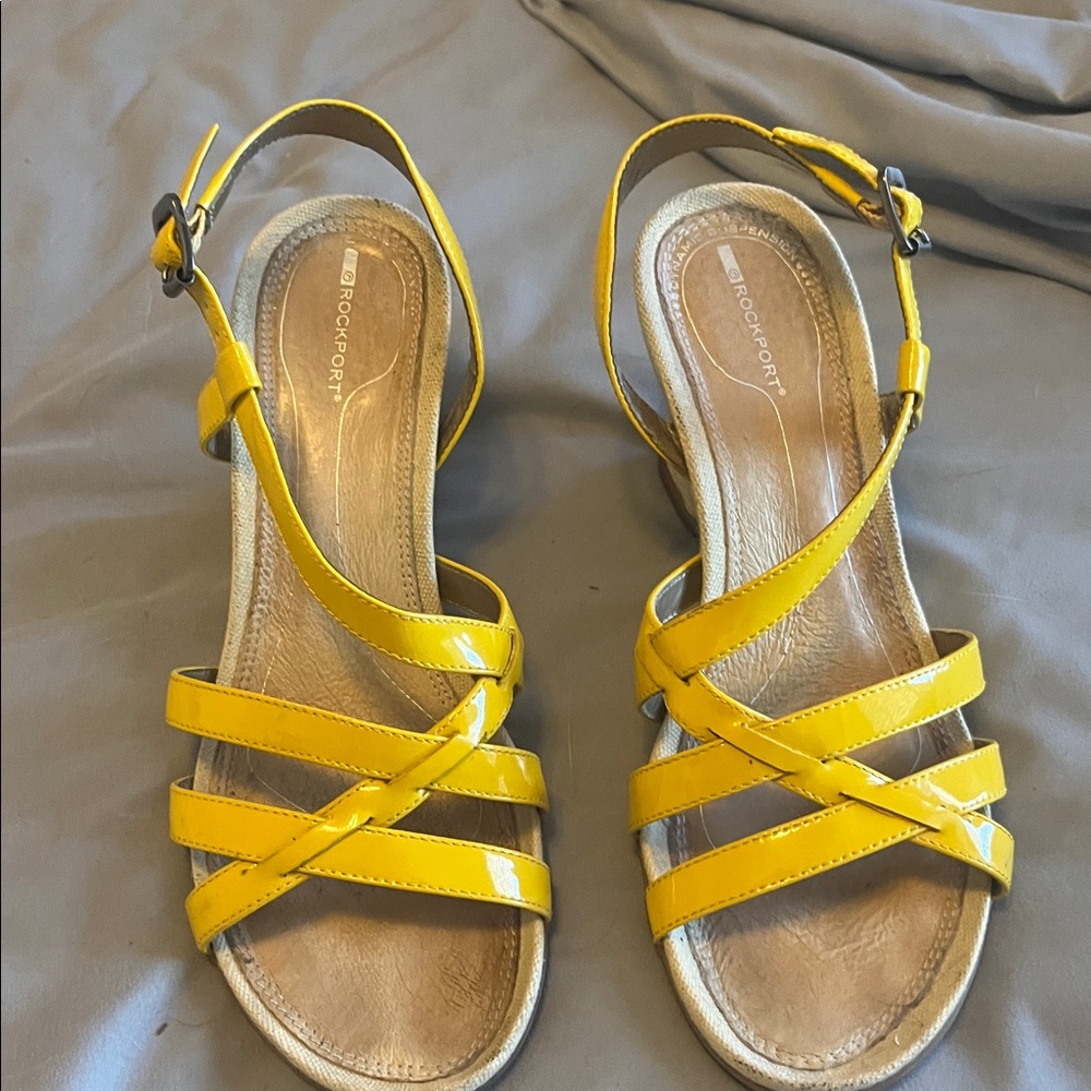 Rockport Bright Yellow Strappy Sandals